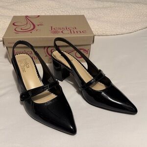 Jessica Cline Black Patent Heels